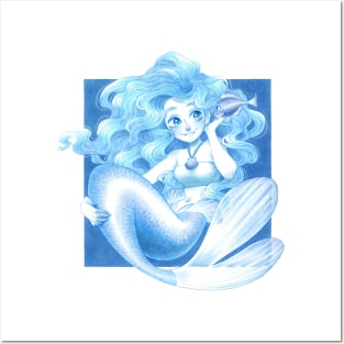 Blue Mermaid Posters and Art